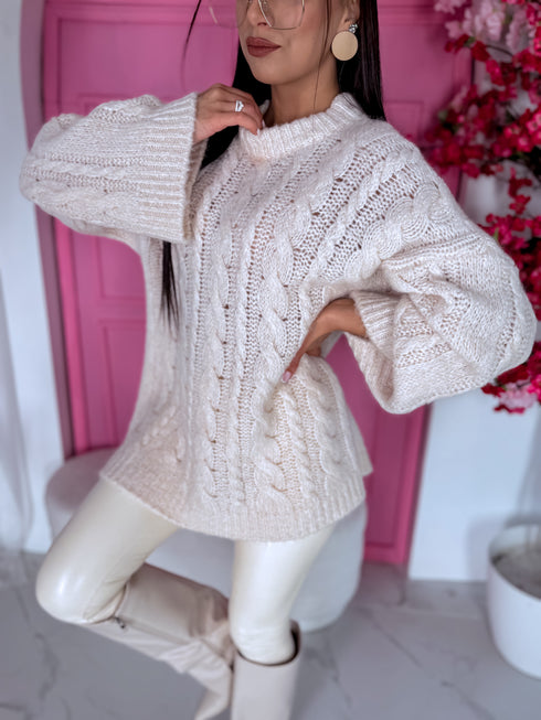 ELYNDI mohair sweater - light beige